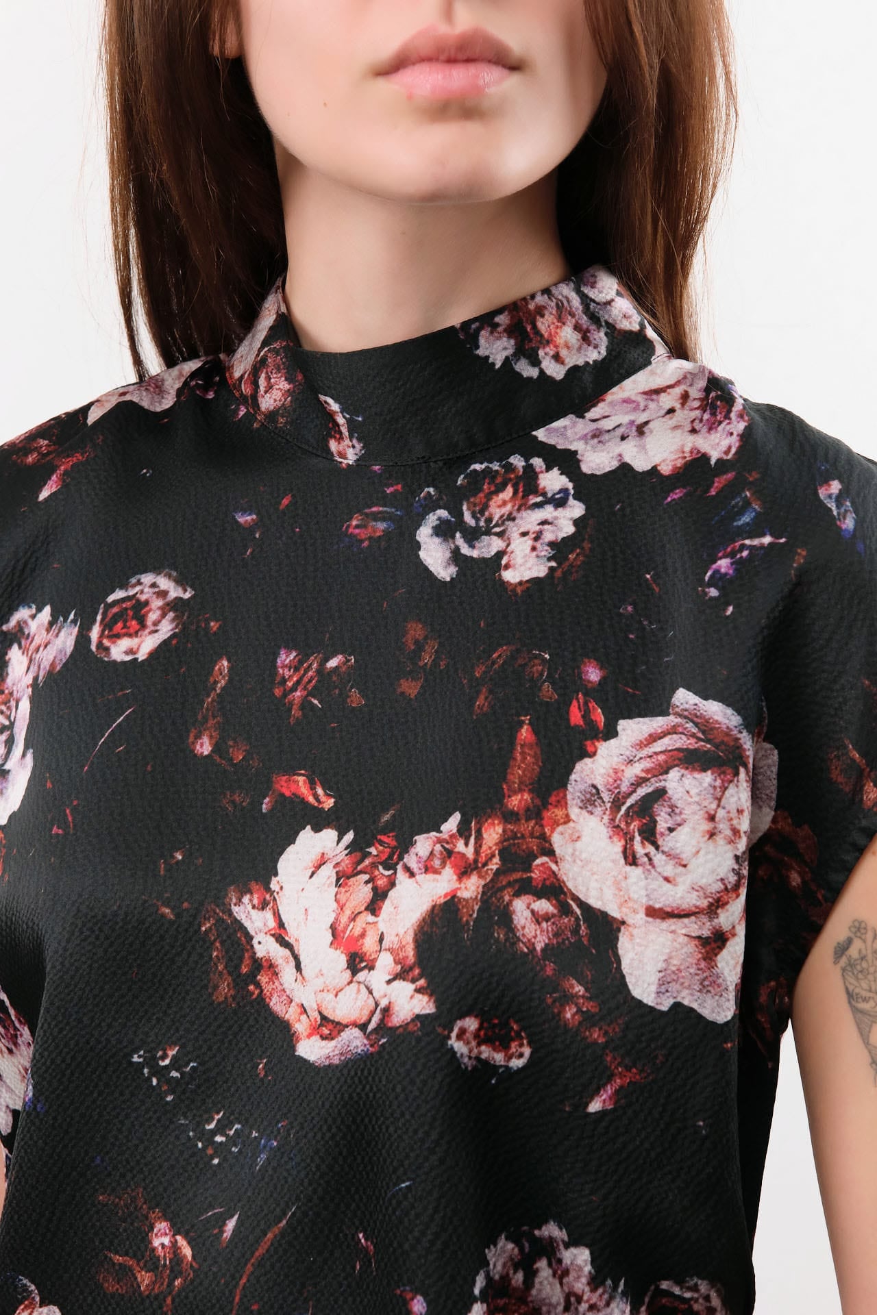 No. 6 Apparel Womens Blouses Alex Top in Black Rose