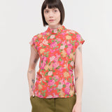 No. 6 Apparel Womens Blouses Alex Top in Red Bouquet
