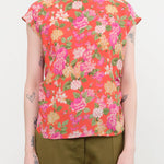 No. 6 Apparel Womens Blouses Alex Top in Red Bouquet