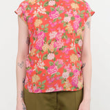 No. 6 Apparel Womens Blouses Alex Top in Red Bouquet