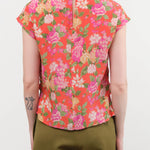 No. 6 Apparel Womens Blouses Alex Top in Red Bouquet