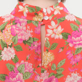 No. 6 Apparel Womens Blouses Alex Top in Red Bouquet