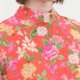 No. 6 Apparel Womens Blouses Alex Top in Red Bouquet