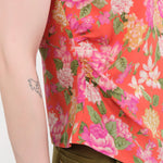 No. 6 Apparel Womens Blouses Alex Top in Red Bouquet