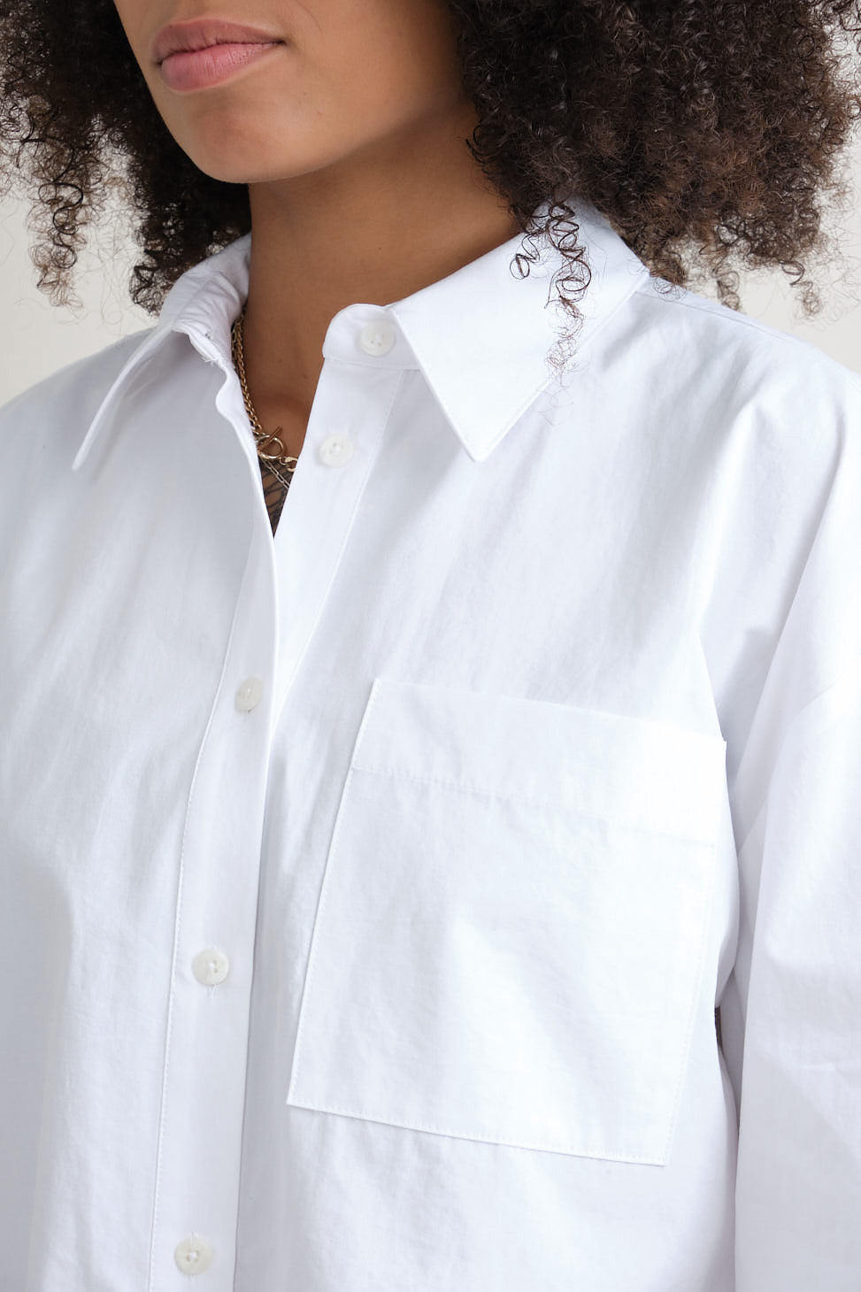 Pocket detailing on Ava Top in White