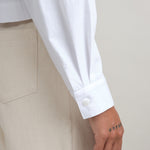 Sleeve cuff on Ava Top in White