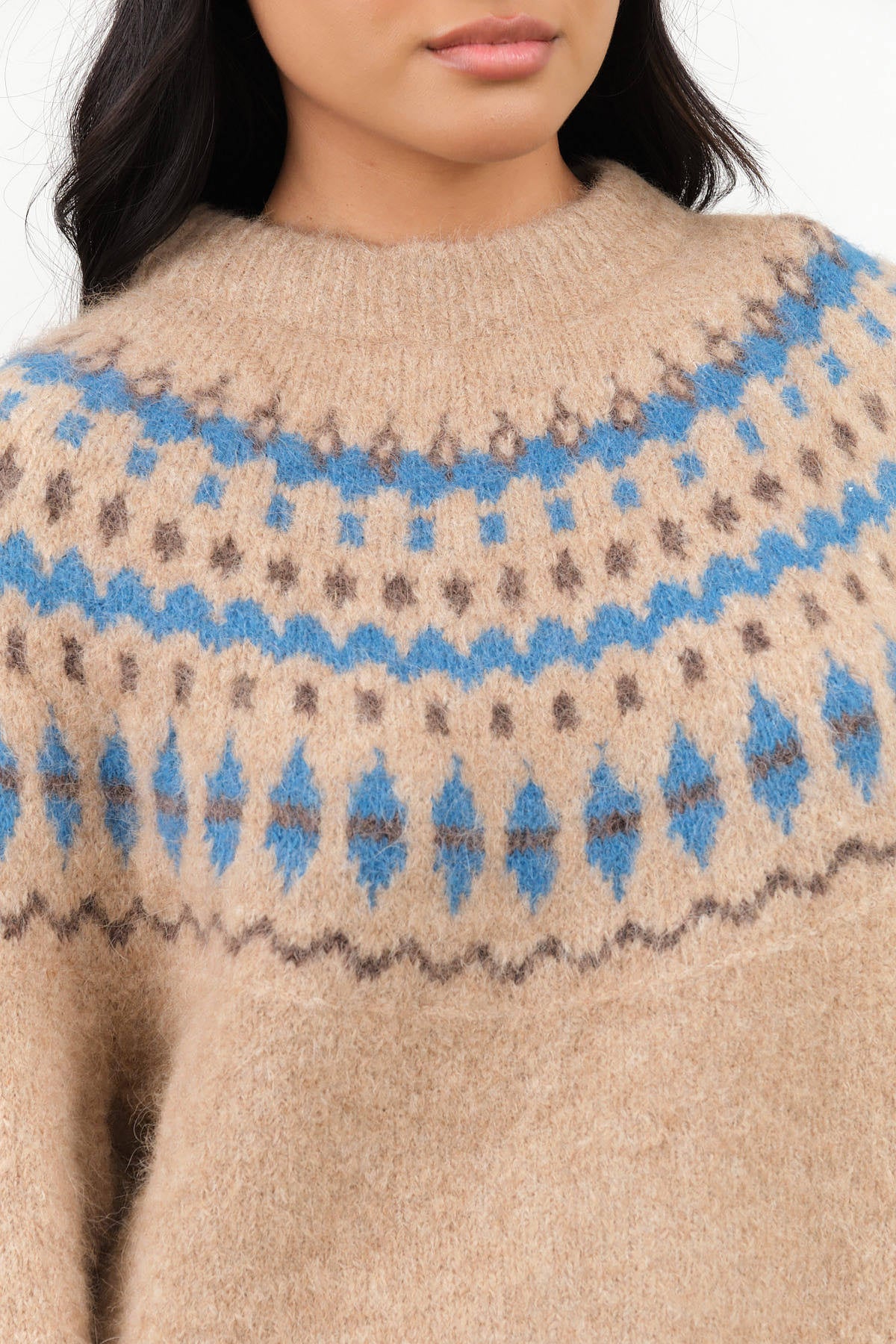 Camel and Blue Cardiff Sweater by No. 6