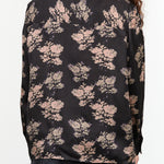 Silk Cullen Button Up Shirt Blouse in Black Shadow Floral Print by No. 6 Designer Brand