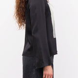 No. 6 Apparel Womens Blouses Diane Top in Black Magnolia