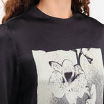 No. 6 Apparel Womens Blouses Diane Top in Black Magnolia