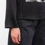 No. 6 Apparel Womens Blouses Diane Top in Black Magnolia