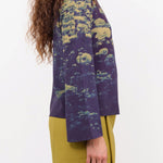 No. 6 Apparel Womens Blouses Diane Top in Green Poppies