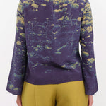 No. 6 Apparel Womens Blouses Diane Top in Green Poppies