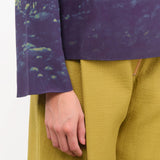 No. 6 Apparel Womens Blouses Diane Top in Green Poppies