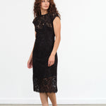 No. 6 Erika Dress in Embroidered Black Lace