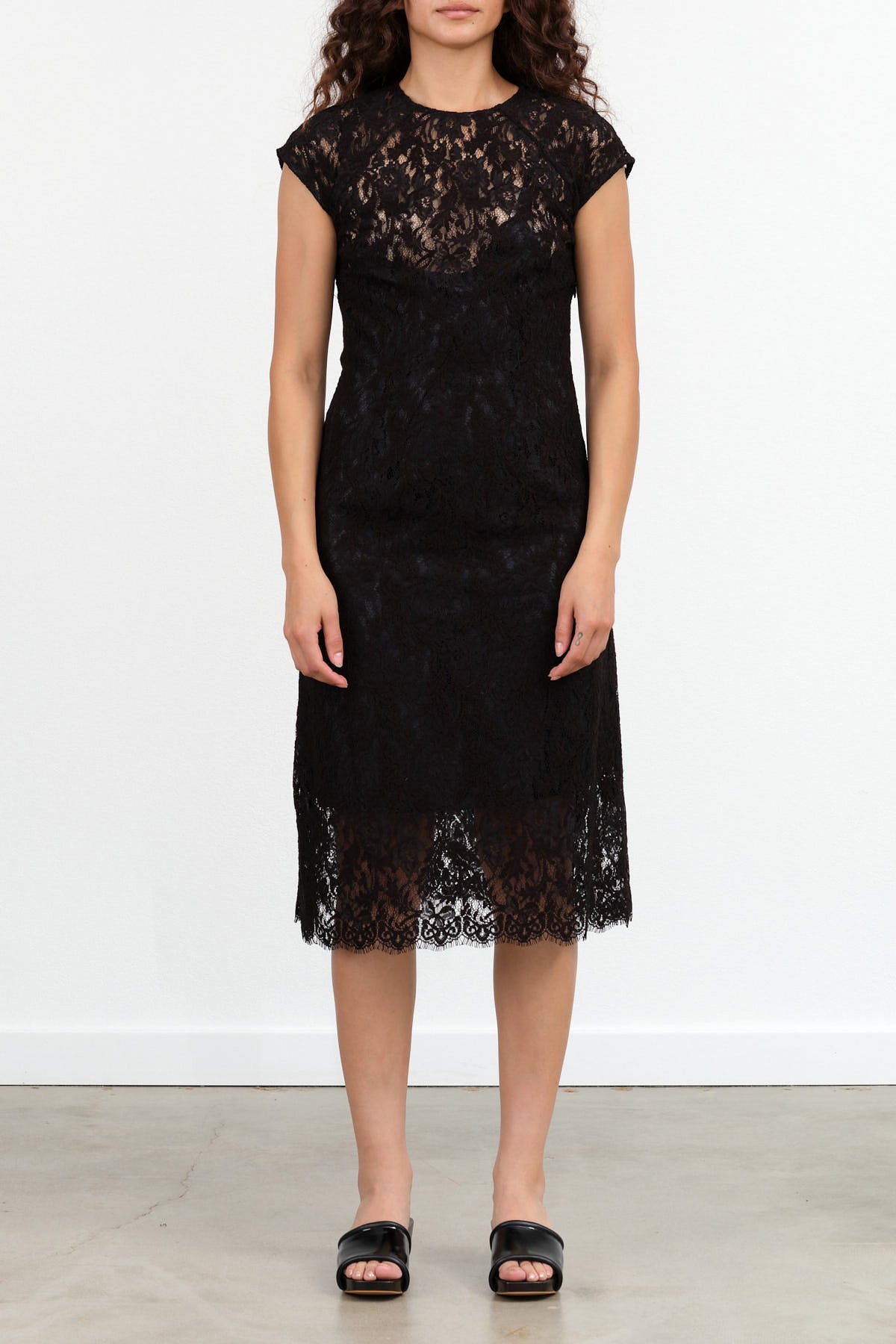 Erika Dress No. 6 in Embroidered Black Lace