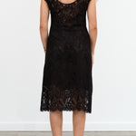 Embroidered Black Lace Cap Sleeve Erika Midi Dress by No. 6 Designer Brand