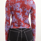 Back of Kara Top in Rouge Parisienne