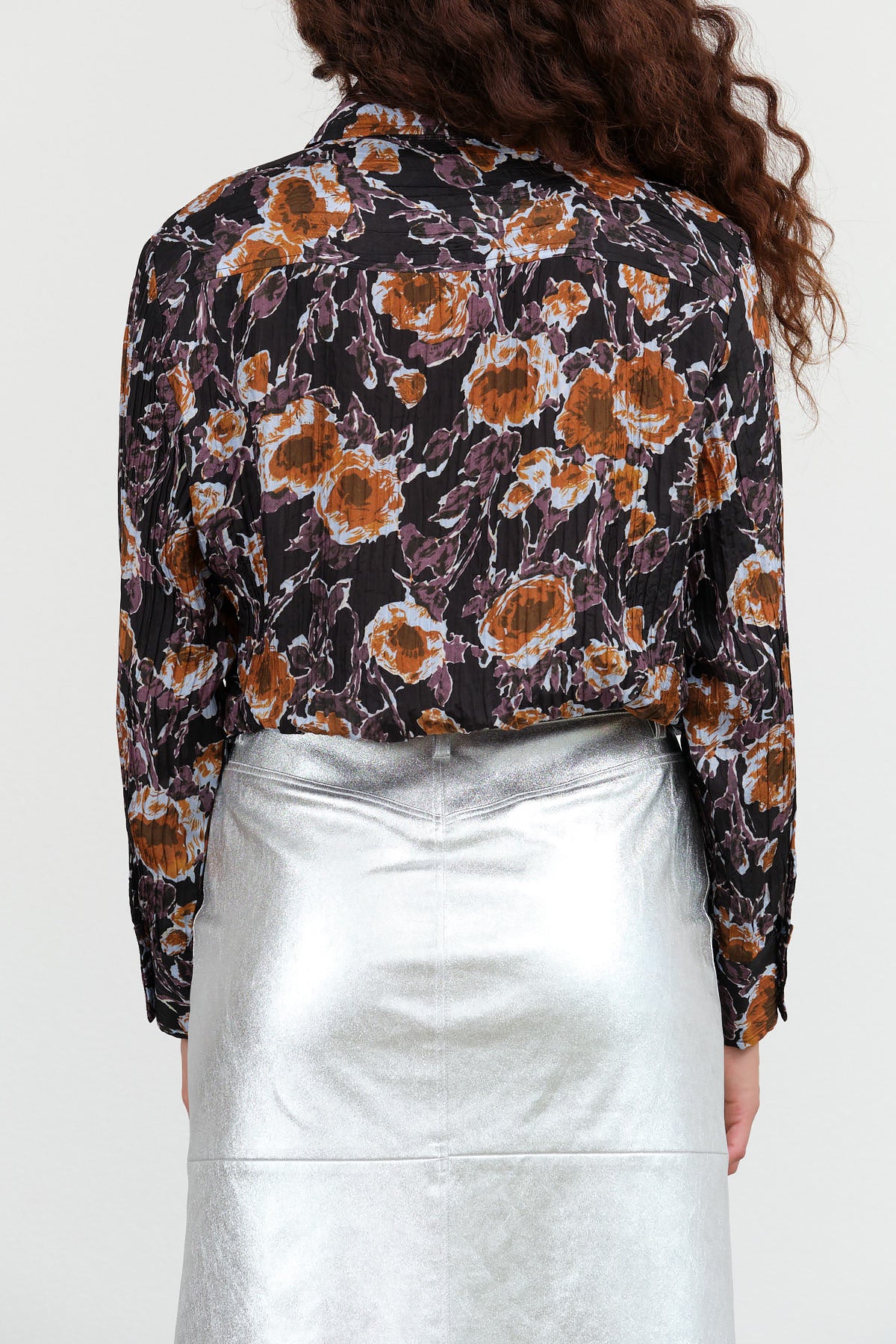 Long Sleeve Lana Top Blouse in Gold Roses Floral Print by No. 6 Designer Brand