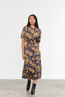 No. 6 Apparel Womens Dresses Lola Dress Gold Roses / XSmall