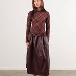 No. 6 Apparel Womens Skirts Mel Skirt in Bordeaux