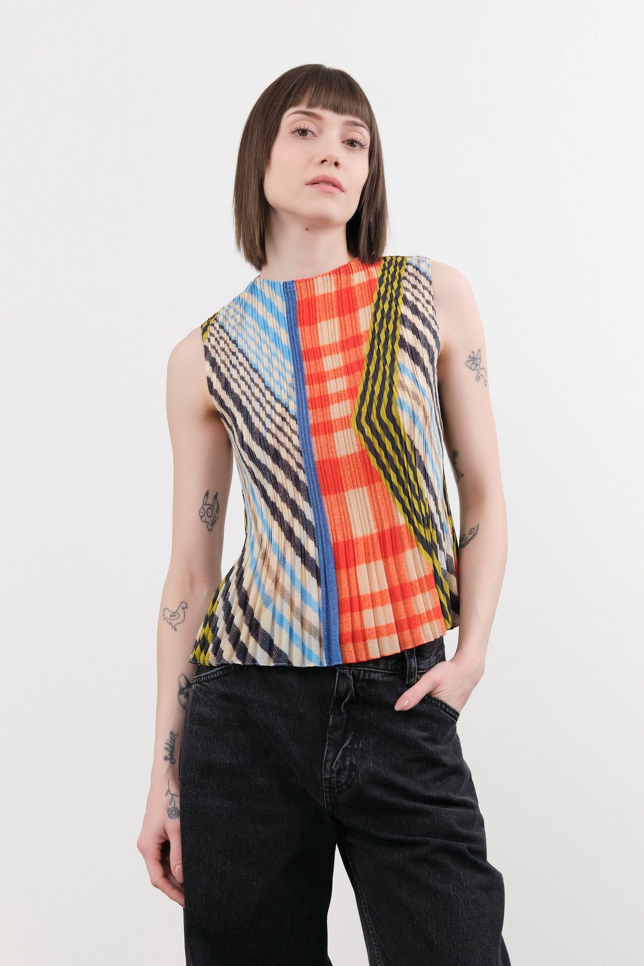 No. 6 Apparel Womens Blouses Rae Tank in Plaid
