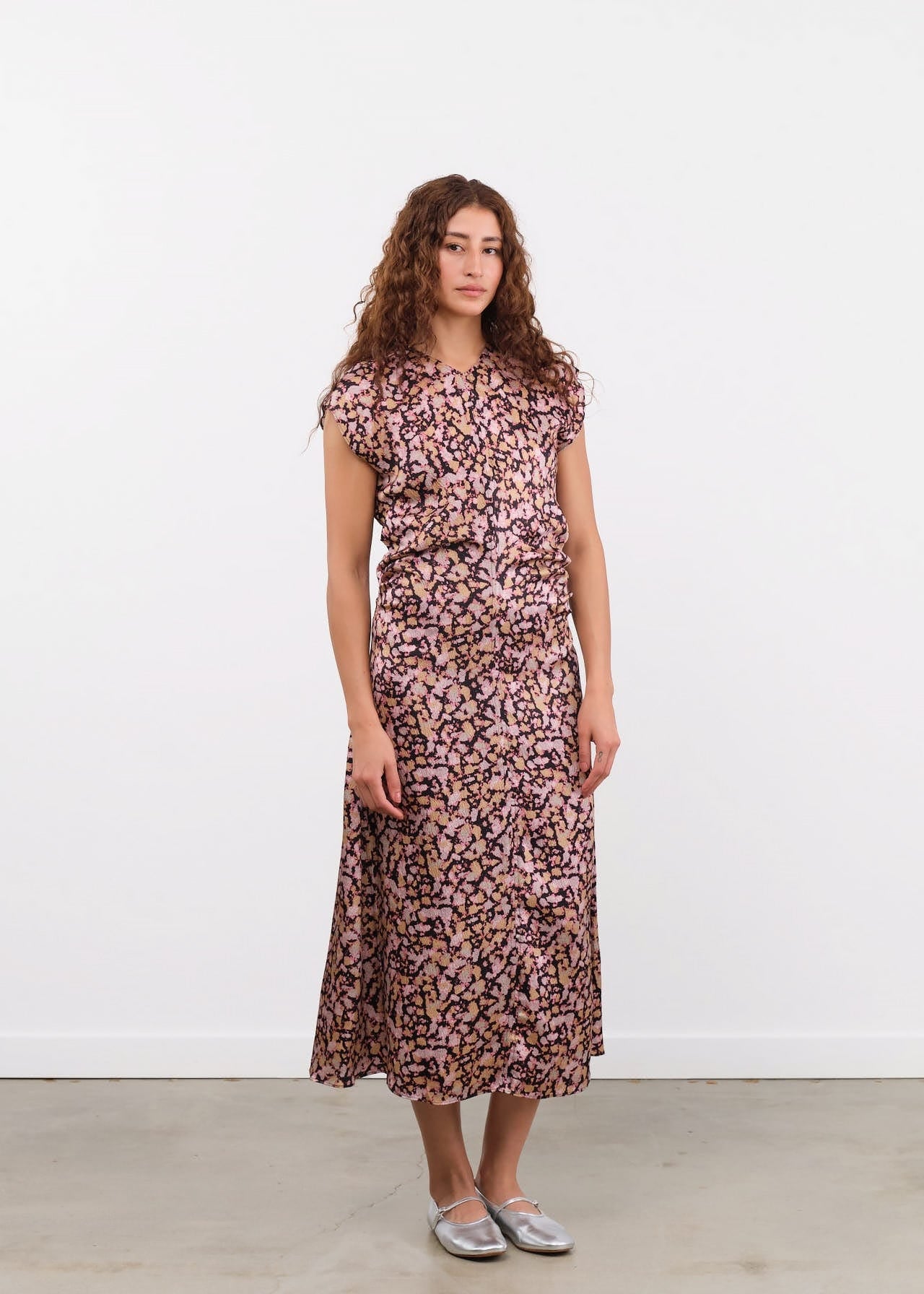 No. 6 Apparel Womens Dresses Rochelle Dress in Pink Ink Blot