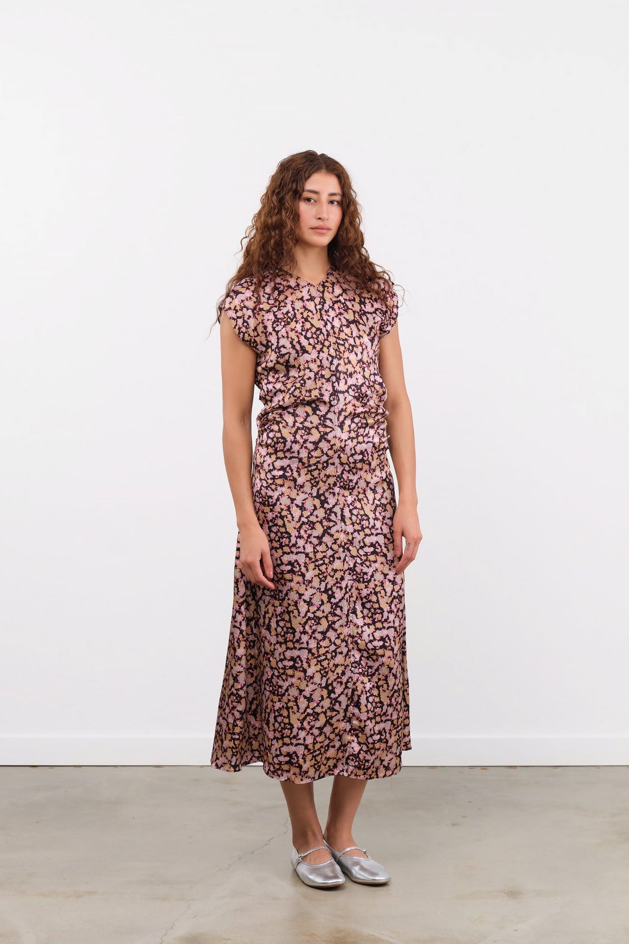 No. 6 Apparel Womens Dresses Rochelle Dress in Pink Ink Blot