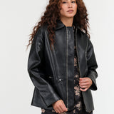 No. 6 Rome Jacket in Pleather Black 