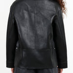 Pleather Black Zip Up Oversized Rome Biker Jacket by No. 6 Designer Brand 