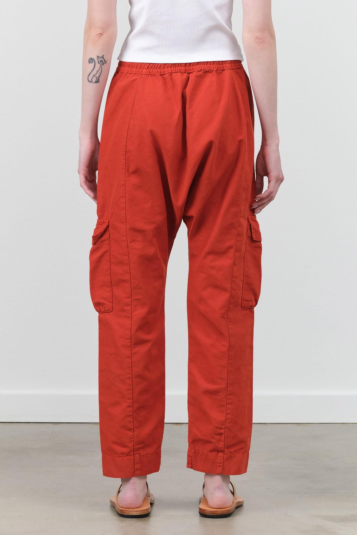 Mars Red Drop Crotch Pants with Drop Crotch NSF Eddy Pants and Drawstring Waist