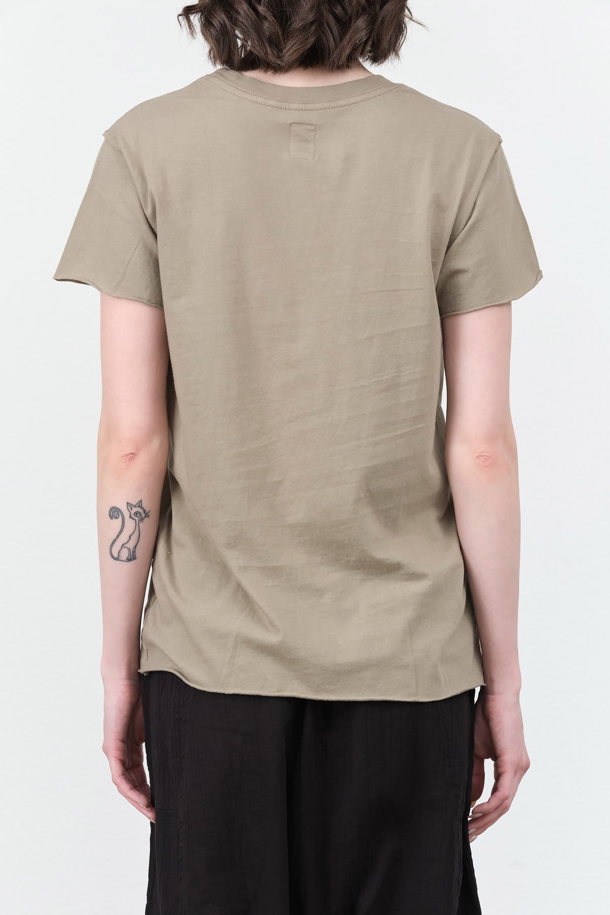 NSF Short Sleeve Moore Tee in Light Green Fern with Rolled Hems 