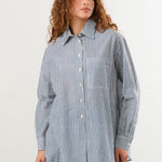 Nymane Apparel Womens Blouses Chris Shirt in Block Print Stripe