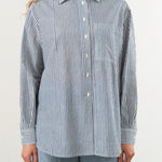 Nymane Apparel Womens Blouses Chris Shirt in Block Print Stripe