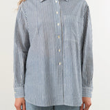 Nymane Apparel Womens Blouses Chris Shirt in Block Print Stripe