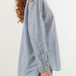 Nymane Apparel Womens Blouses Chris Shirt in Block Print Stripe