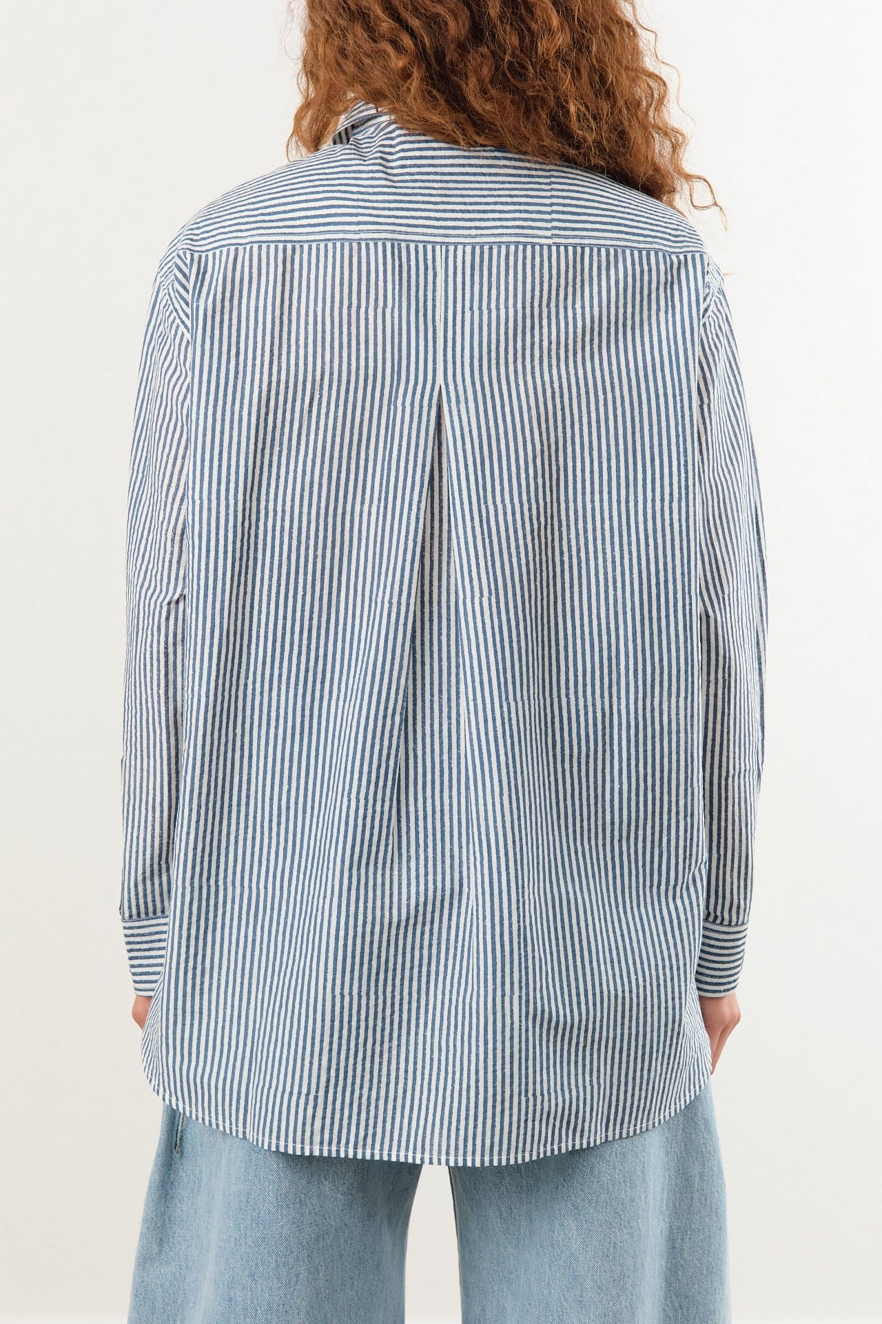 Nymane Apparel Womens Blouses Chris Shirt in Block Print Stripe