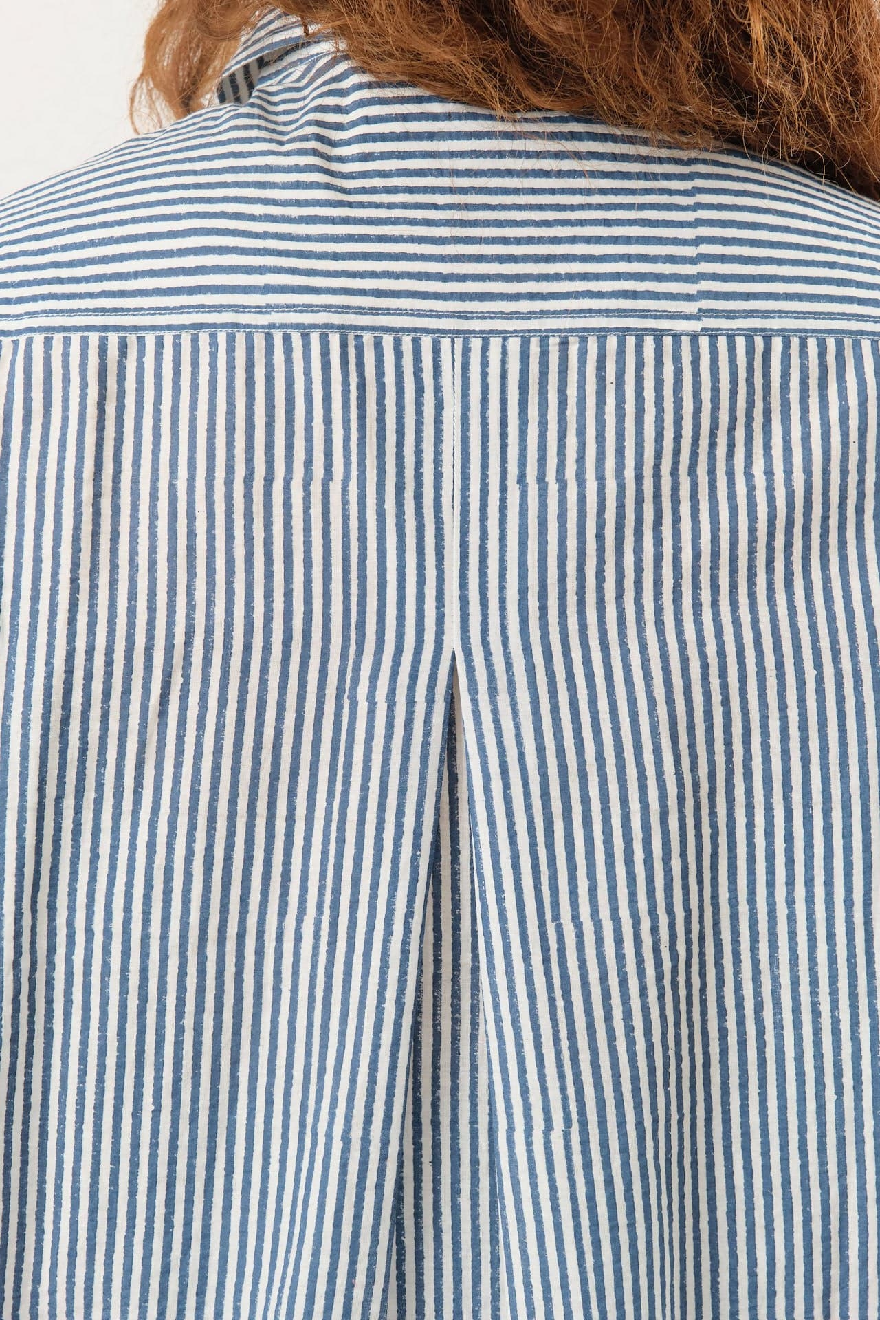 Nymane Apparel Womens Blouses Chris Shirt in Block Print Stripe