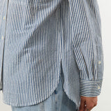 Nymane Apparel Womens Blouses Chris Shirt in Block Print Stripe