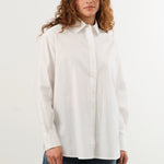 Nymane Apparel Womens Blouses Chris Shirt in White Stitch