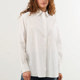 Nymane Apparel Womens Blouses Chris Shirt in White Stitch