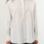 Nymane Apparel Womens Blouses Chris Shirt in White Stitch