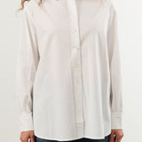 Nymane Apparel Womens Blouses Chris Shirt in White Stitch