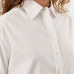 Nymane Apparel Womens Blouses Chris Shirt in White Stitch