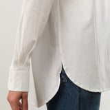 Nymane Apparel Womens Blouses Chris Shirt in White Stitch