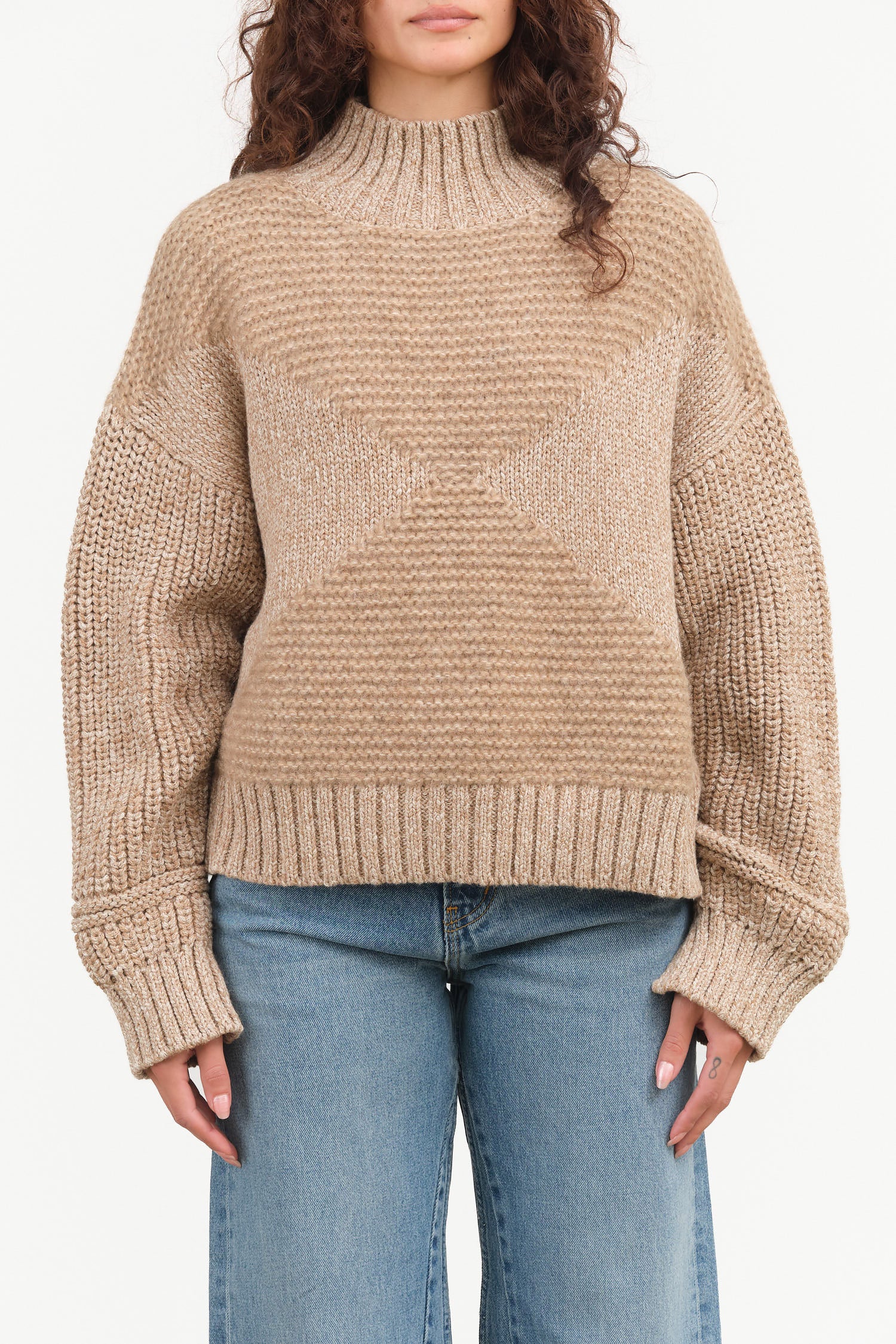 Nadia Diamond Sweater by Nymane in Brown and Molle Tree