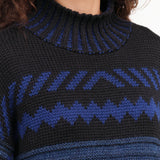 Black and Blue Nadia Jacquard Sweater by Nymane