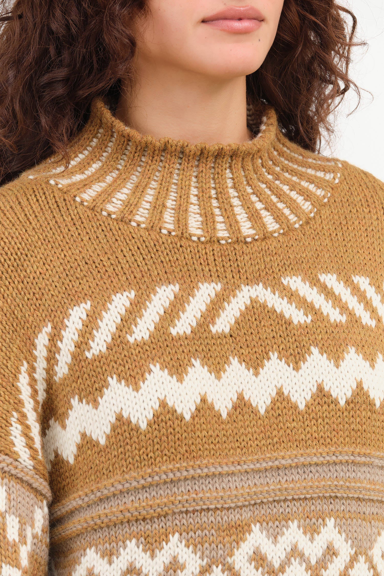 Mustard Nadia Jacquard Sweater by Nymane