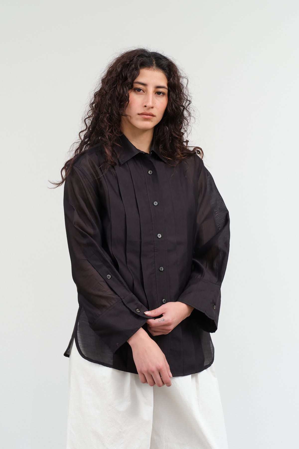Styled Pleated Hutton Shirt