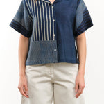 Nymane Apparel Womens Blouses River Camp Shirt in Indigo